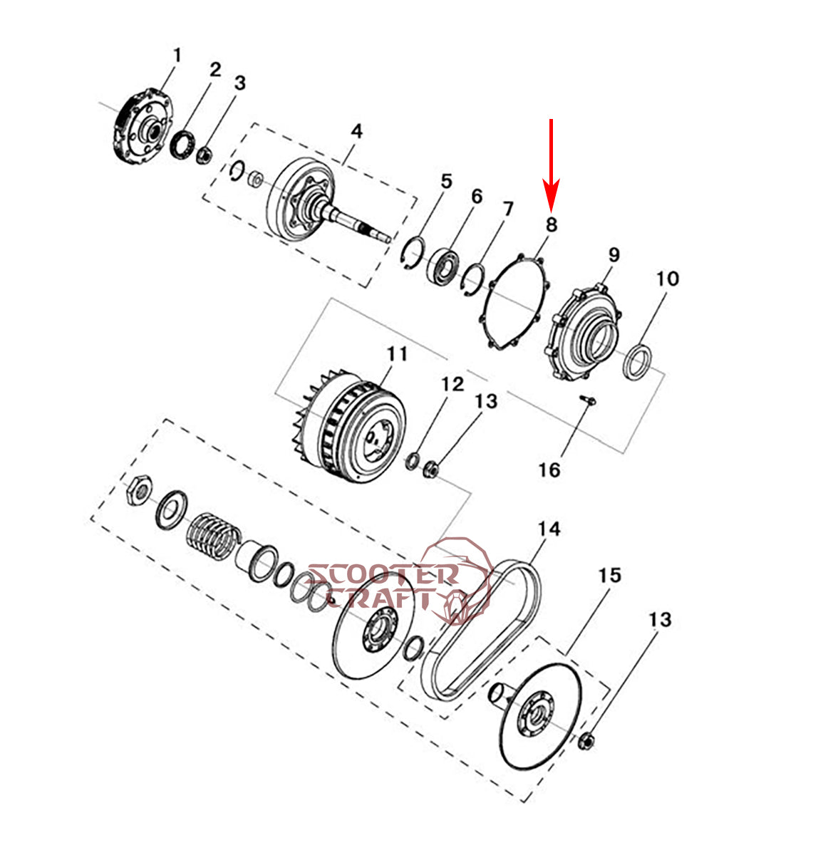 Engine gasket kit Hisun HS400, Forge 400 2015-Up, Tactic 400 2017-Up, Massimo MSU 400, Knight 400