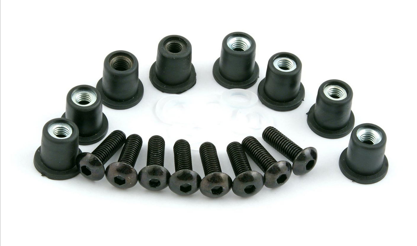 Anodized screws for screens and fairings black