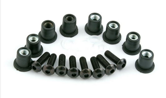 Anodized screws for screens and fairings black