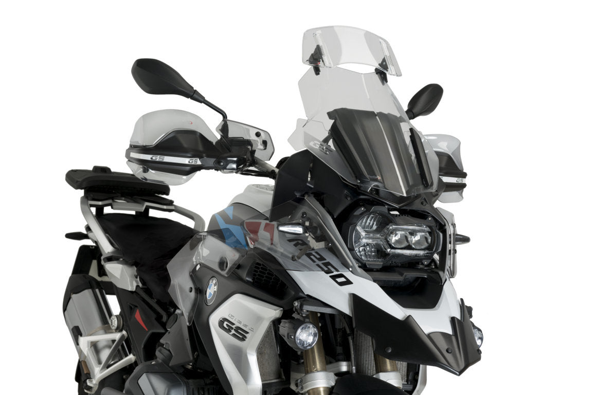 Adjustable deflector for screens and fairings 2.0 (30×13 cm, clip-on) clear
