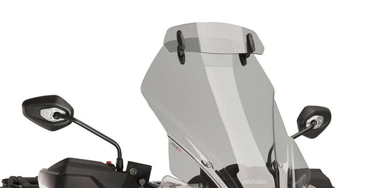 Adjustable deflector for screens and fairings 31×10 cm (drilled) light smoke