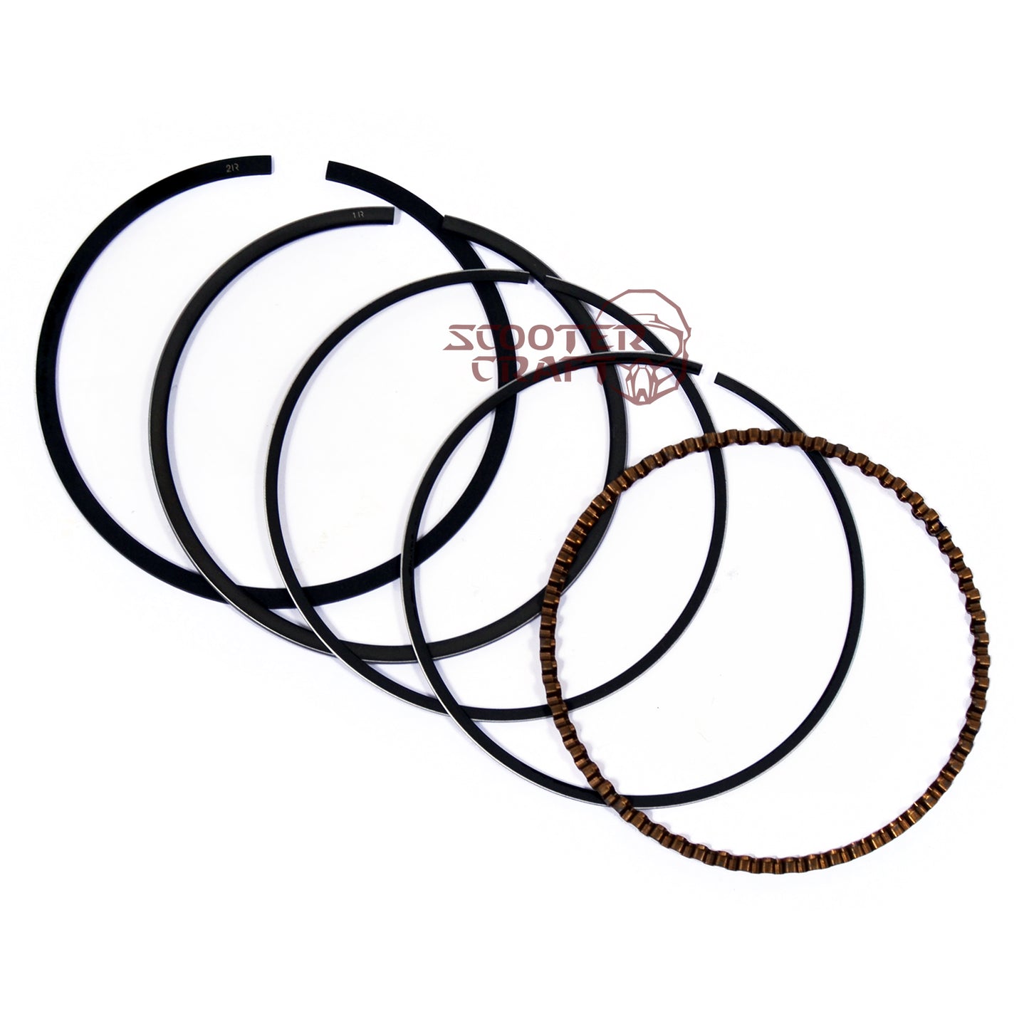 Piston rings 56,5 mm, Kymco Quannon 125, Quannon Naked 125, Zing II 125, genuine