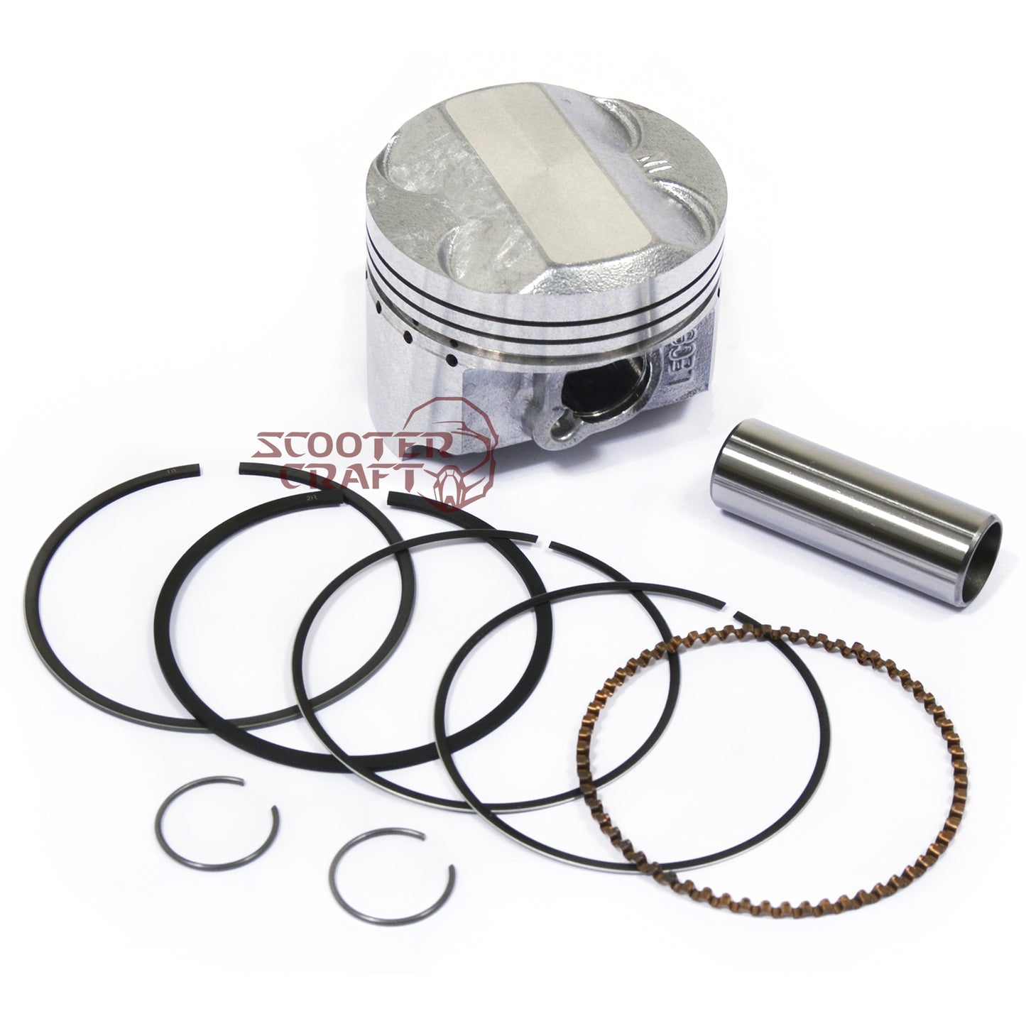 Piston kit 56,5 mm, Kymco Quannon 125, Quannon Naked 125, Zing II 125, genuine