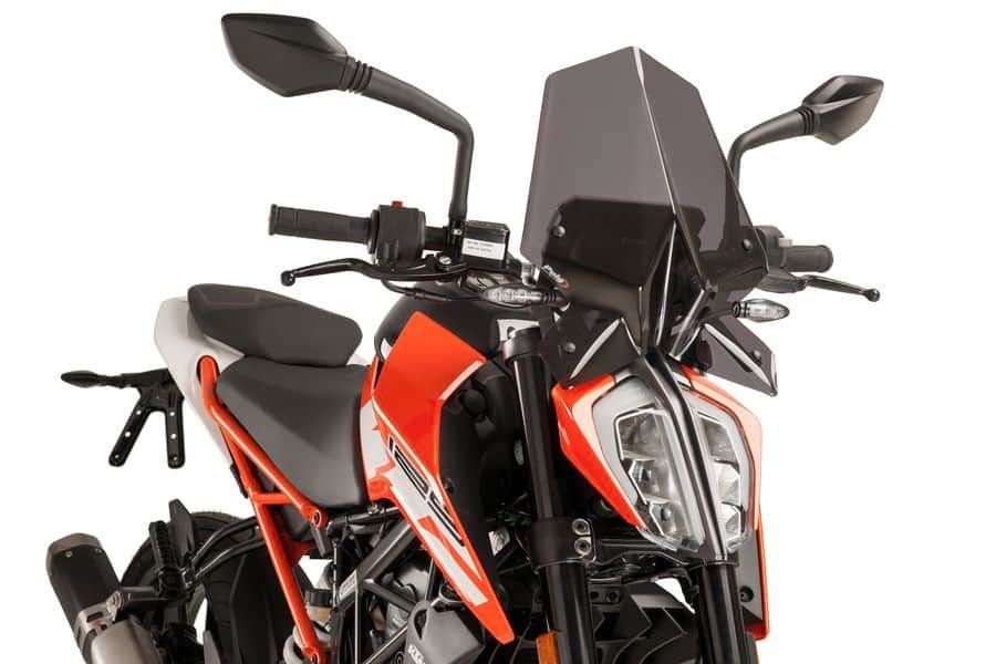 Windscreen for KTM 125,390 Duke 2017–2021 dark smoke