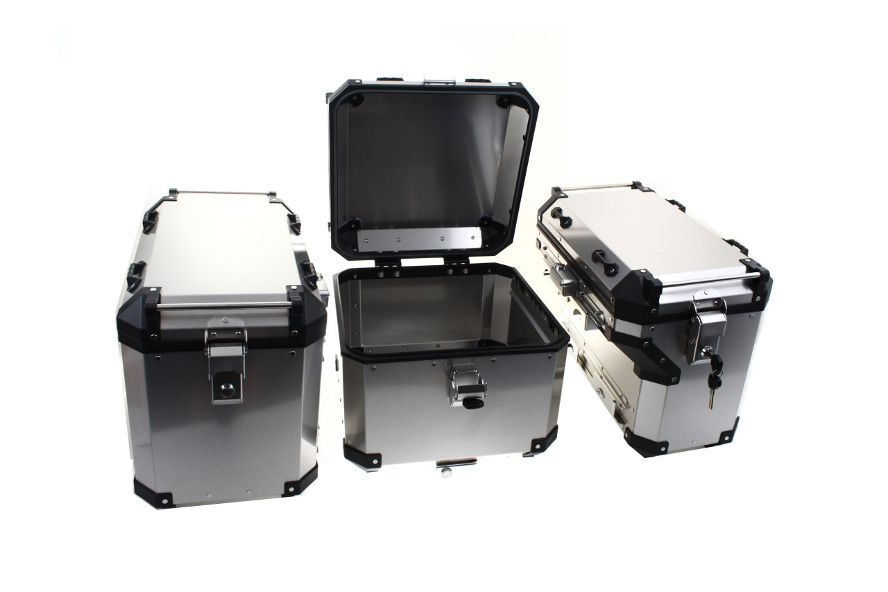 Set of 3 aluminum cases Benelli TRK 502X silver 160 L