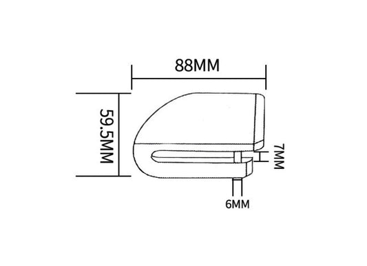 Anti-theft lock disc lock with alarm 110 dB neon
