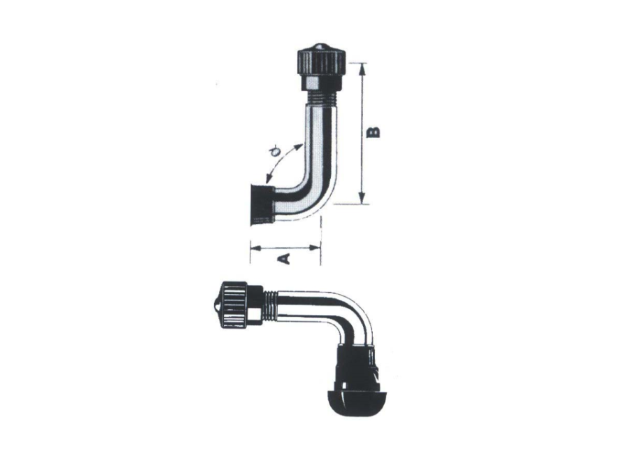 Valve 90° for 10.2 mm hole
