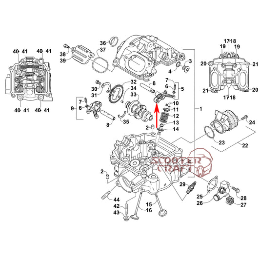 Arm valve rocker intake Arctic Cat 425 CR, Alterra 450, TRV 450, XC 450 EFI, Prowler 500