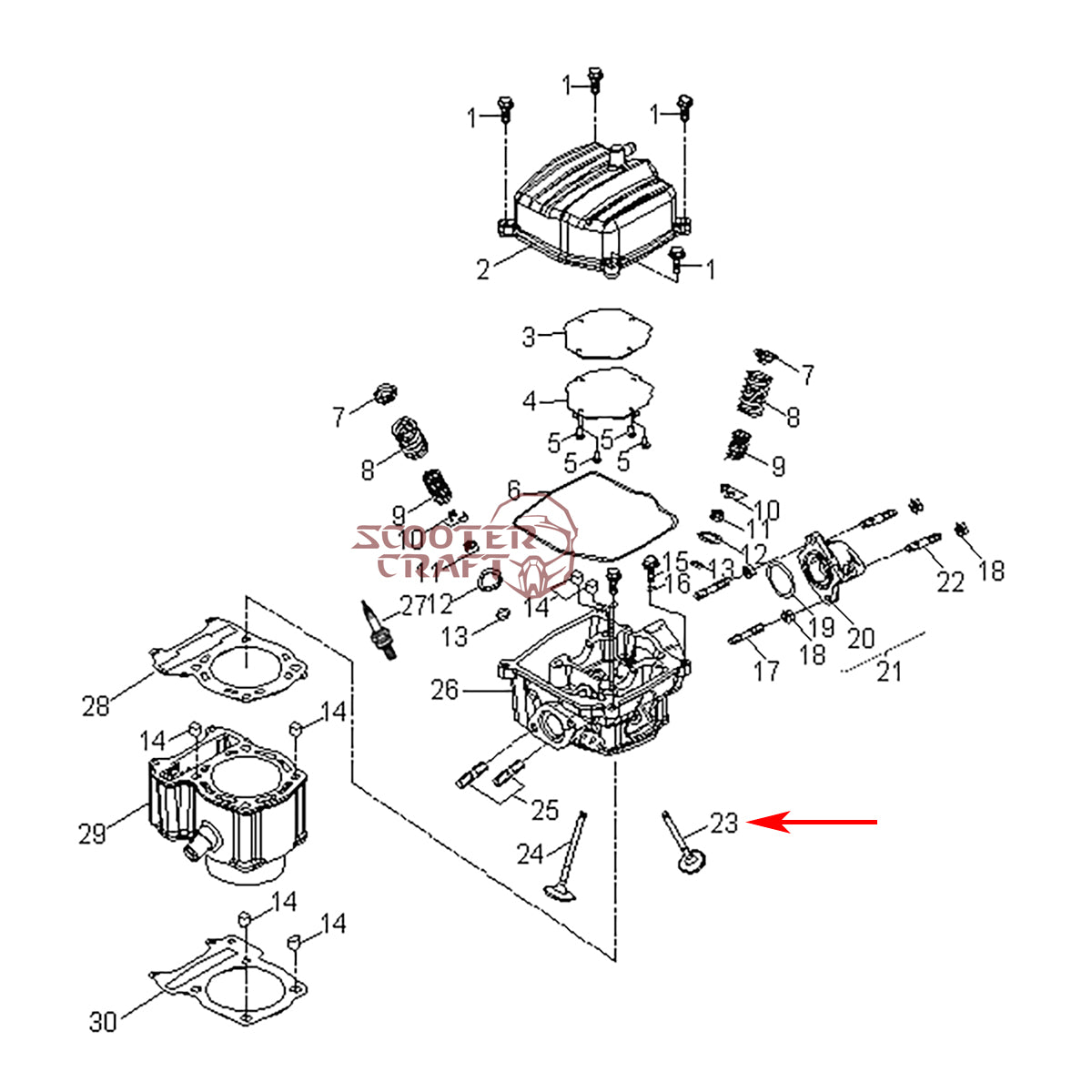 Exhaust valve Aeon Cube 300, Crossland 300, Cobra 320, Goes 300S, 320 Max