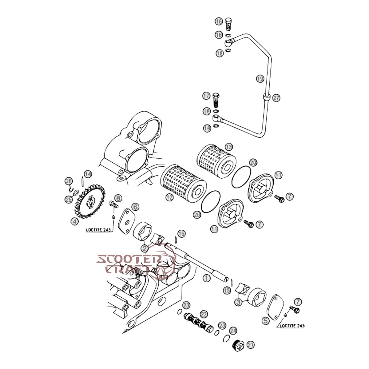 Oil 2nd filter Beta Motor RR 250 Enduro 4T, RR 400 Enduro, RR 450 Enduro, RR 525 Enduro