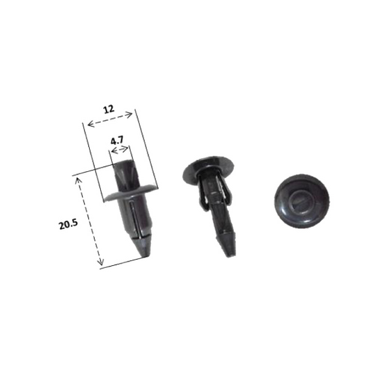 Plastic rivet clip for fairings RMS