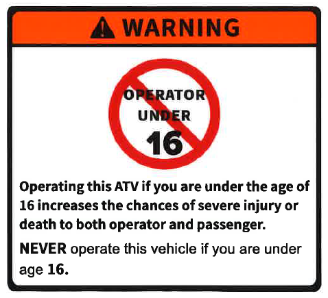 WARNING LABEL Qianjiang SFA 1000, genuine