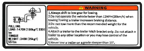 WARNING LABEL Qianjiang SFA 1000, genuine