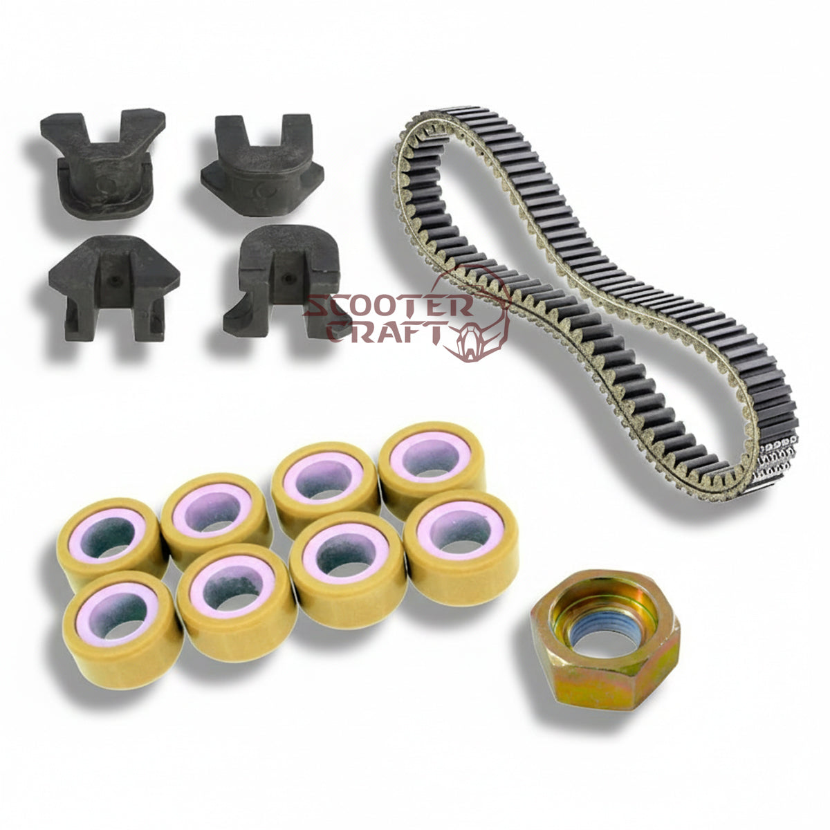 Service Kit (belt, rollers, sliders, nut) Arctic Cat ATV 350 CR, 366 4X4 Automatic 08-11, 400 TRV, 400 CR, Alterra 400
