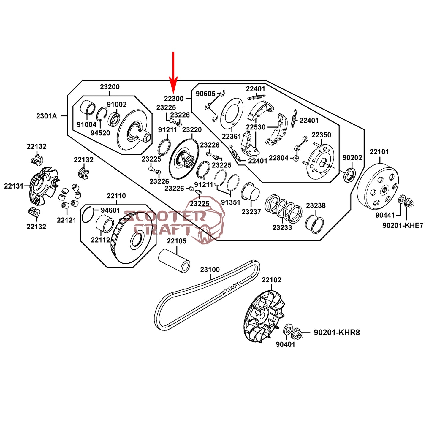 Clutch 149 mm, Kymco KXR 250, Maxxer 300 Wide, Mongoose 300, MXU 300 R