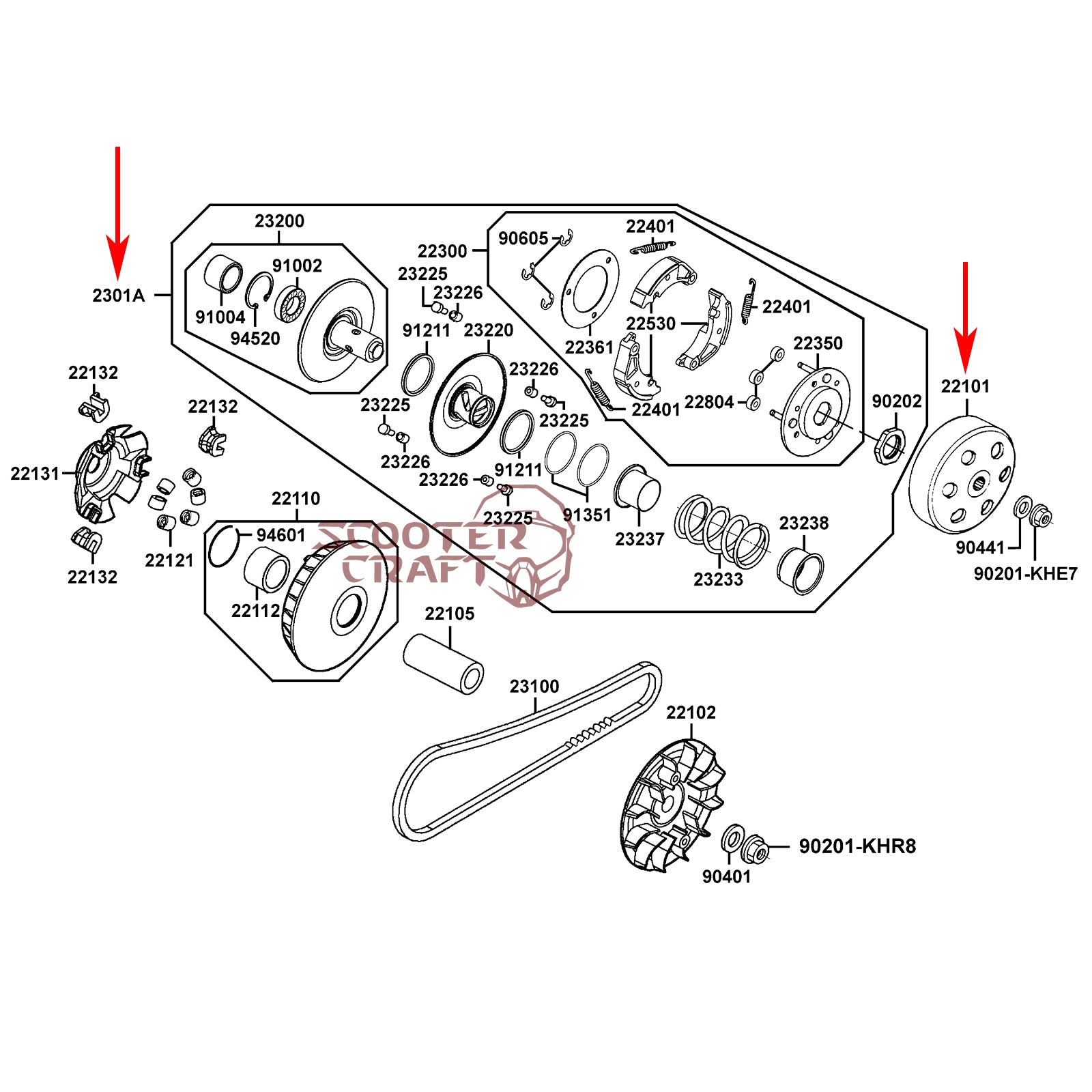 Torque Drive (Clutch Kit) 152 mm, Kymco Bet & Win 250, Grand Dink 250, People S 250, Xciting 300