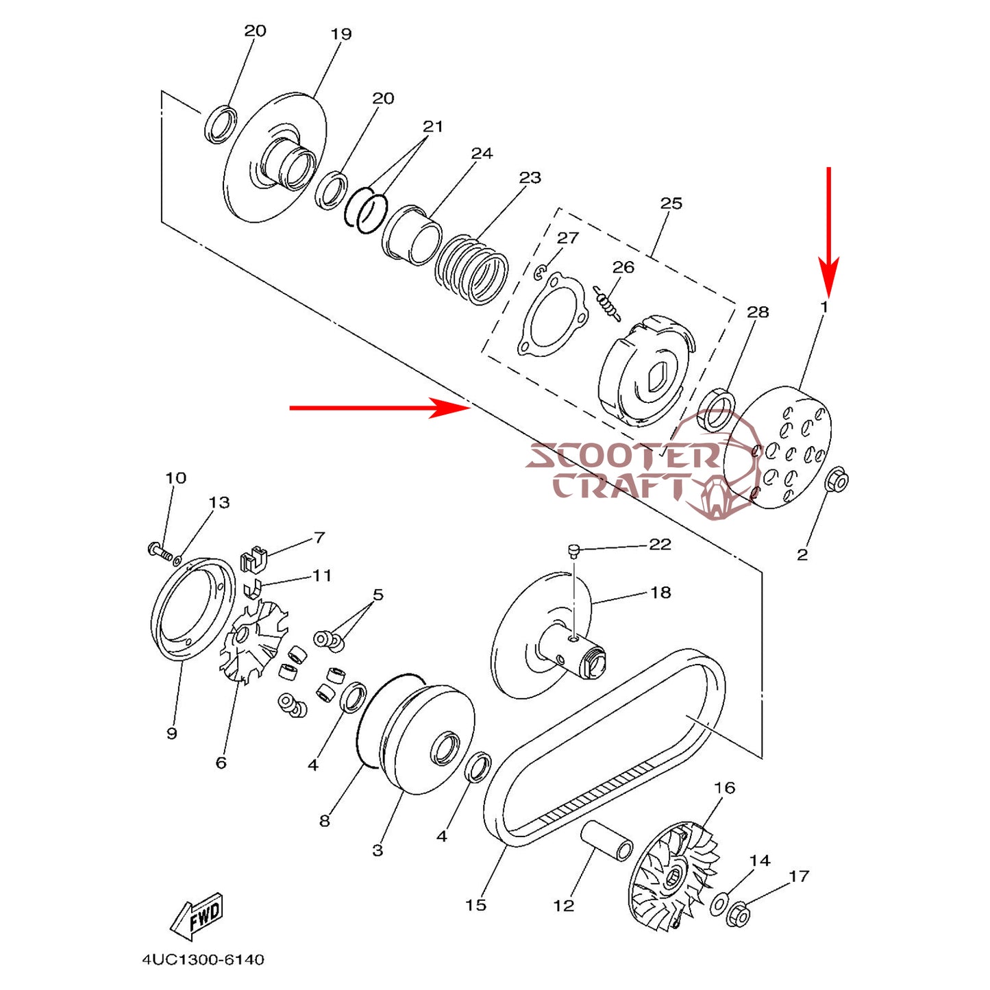 Torque Drive (Clutch Kit) 135 mm, Aprilia Leonardo 250, Malaguti Madison S 250, Yamaha YP250 Majesty 96-98