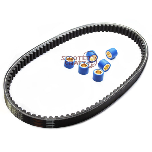 Drive belt & variator rollers kit Aeon Cube 300, Crossland 300, Cobra 320, Goes 300S, 350 Max