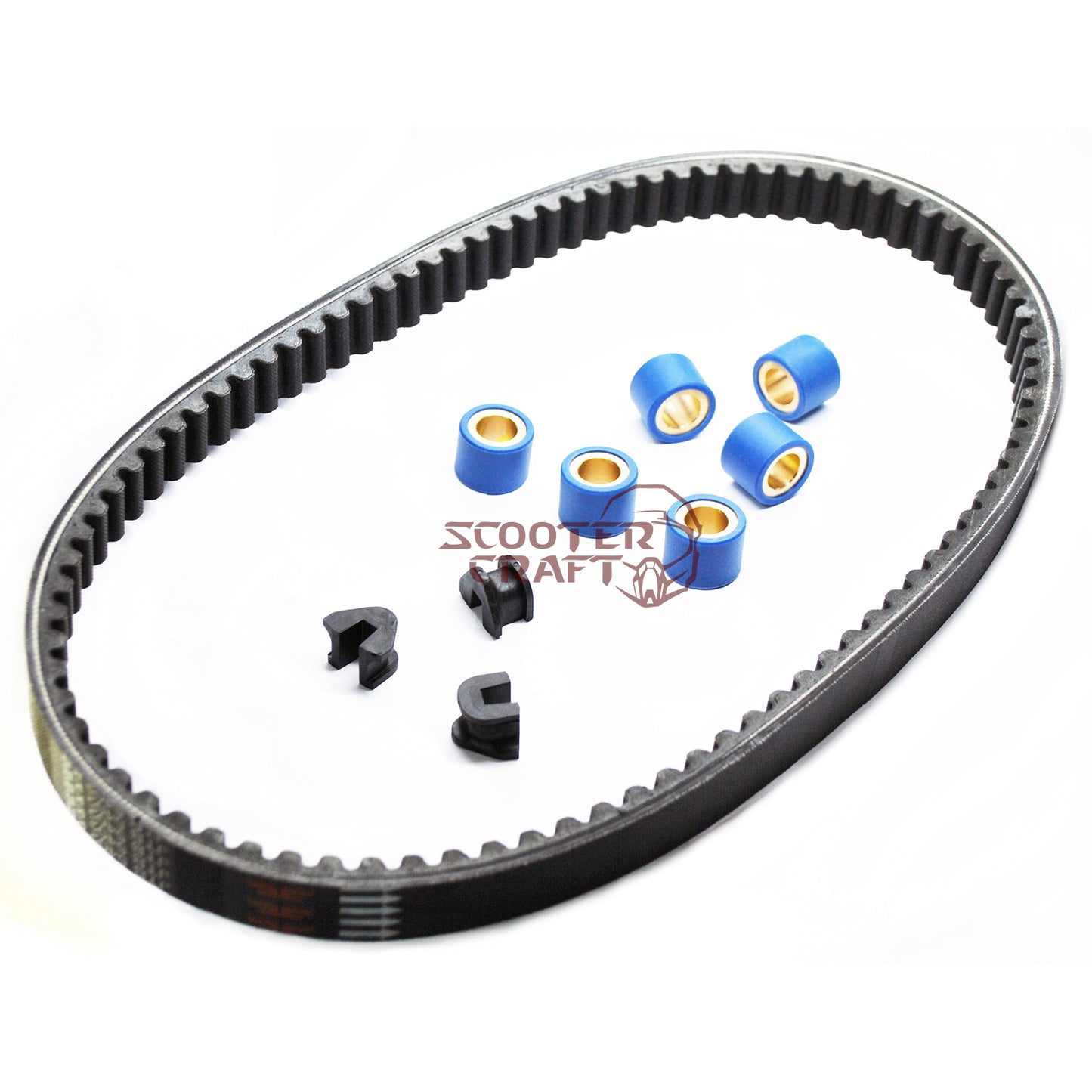 Drive belt, variator rollers & sliders kit Aeon Cube 300, Crossland 300, Cobra 320, Goes 300S