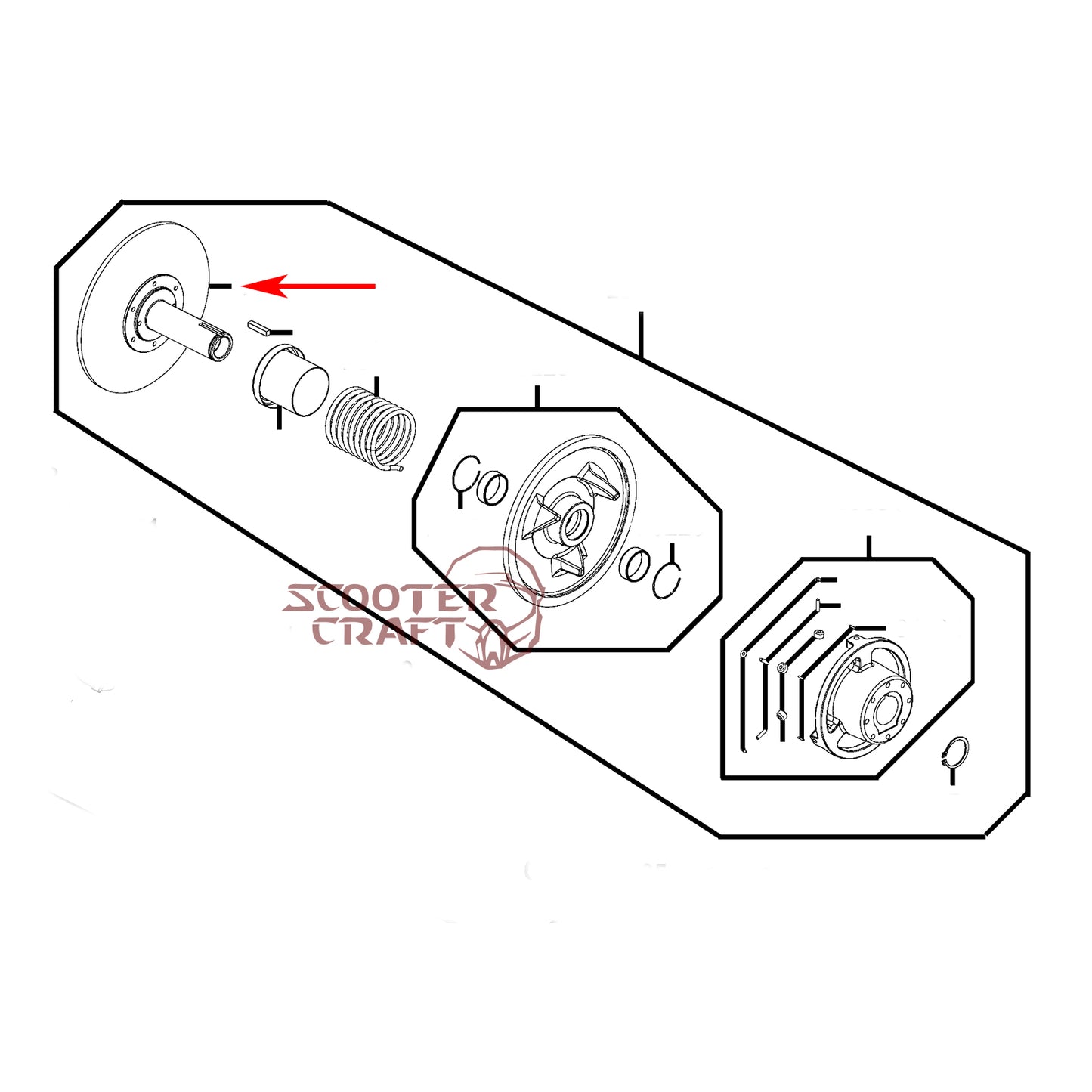 Clutch driven face Arctic Cat ATV 366 4X4 Automatic, 400 TRV, 425 CR, Alterra 450, XC 450 EFI, UTV Prowler 500