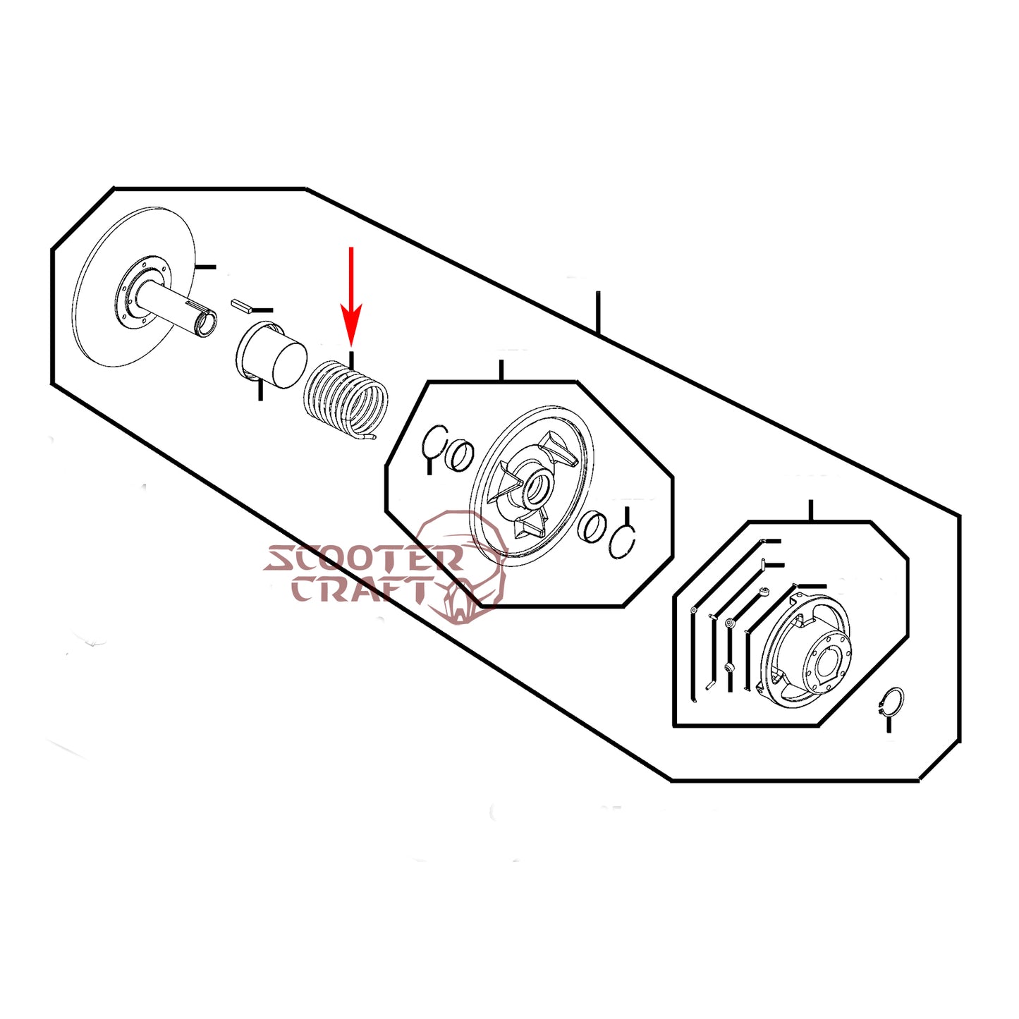 Torque spring (clutch spring) Arctic Cat 425 CR, Alterra 450, TRV 450, XC 450 EFI, Prowler 500