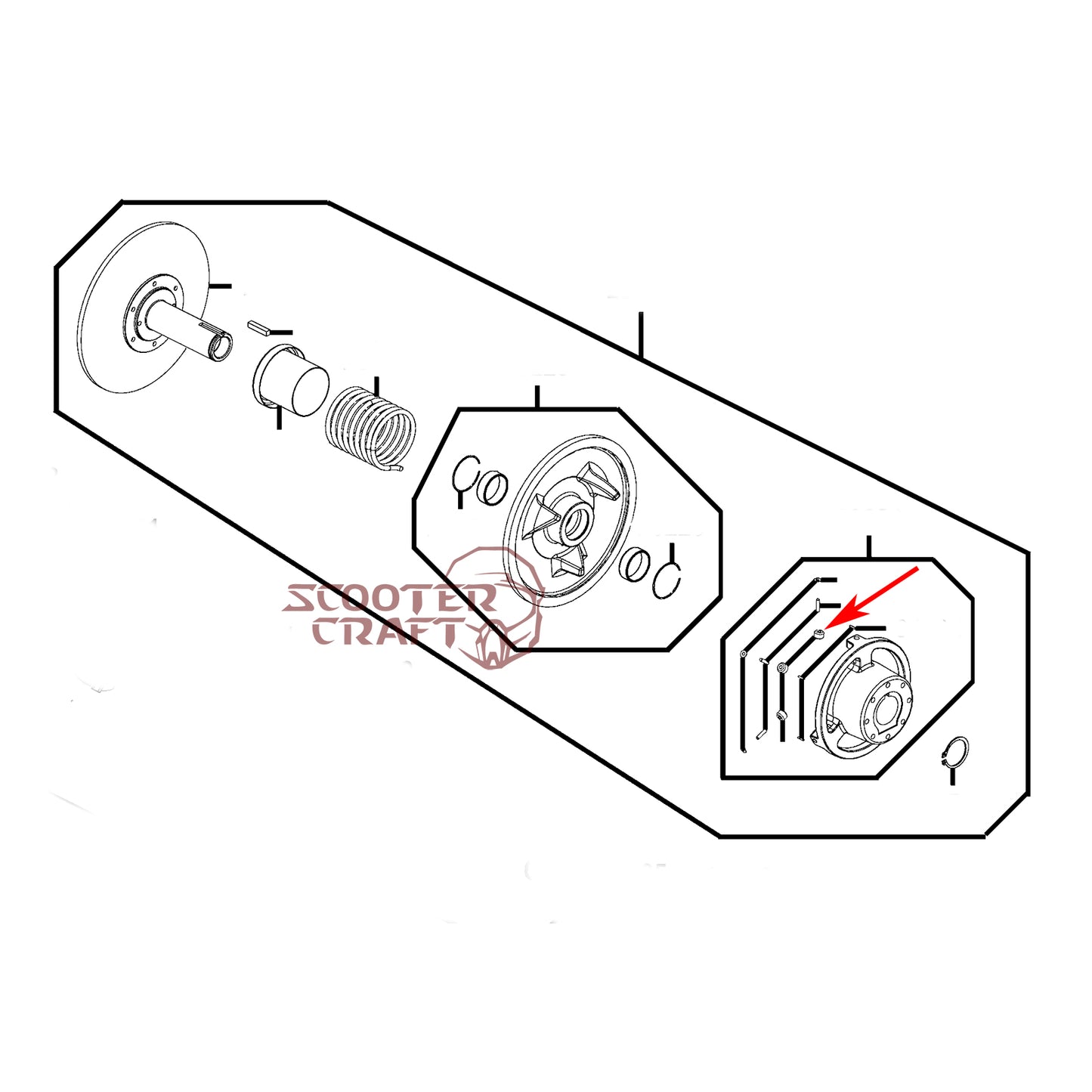 Driven clutch rollers Arctic Cat ATV 425 CR, Alterra 450, TRV 450, XC 450 EFI, UTV Prowler 500