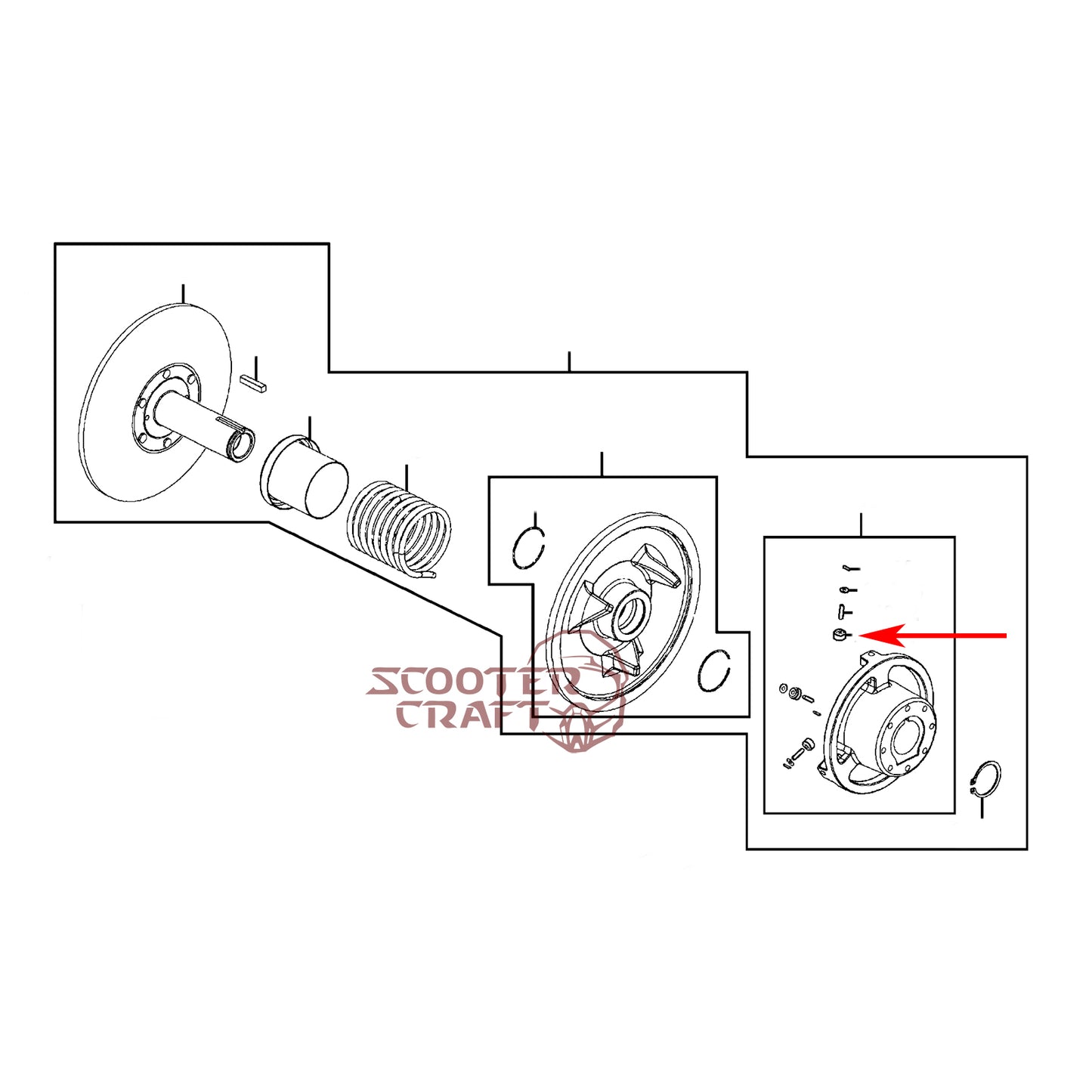 Driven clutch rollers Arctic Cat ATV 350 CR, 366 4X4 Automatic 08-11, 400 TRV, 400 CR, Alterra 400