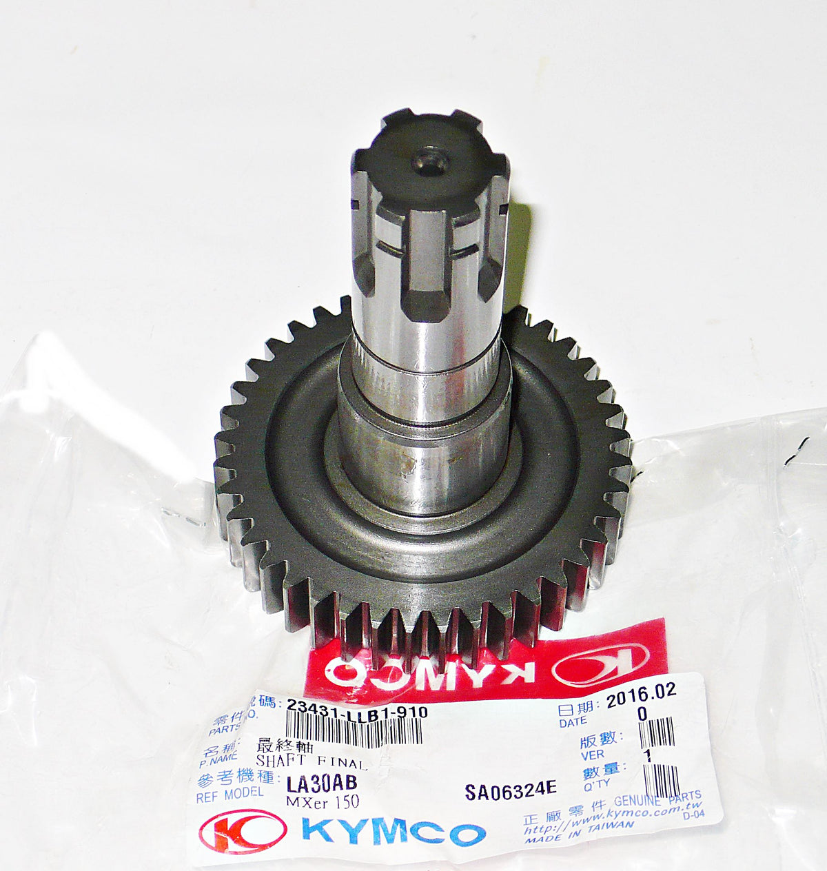 Output shaft transmission 24.30 Kymco MXU 150, genuine