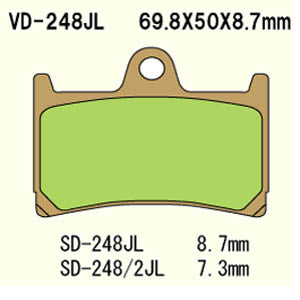 Brake pads VD-248JL (FA380,FA252) front