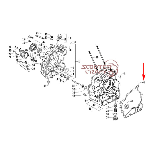 Crankcase gasket Arctic Cat DVX 250 2X4 06-10, Utility 300 2X4 10-16, Alterra 300 2017-2024