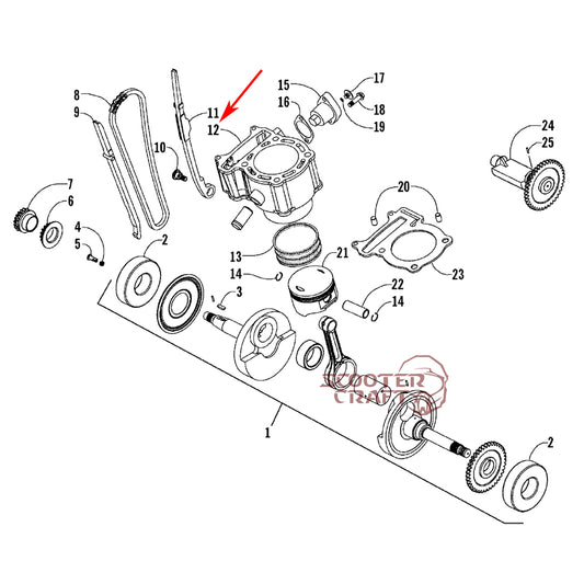 Cylinder Arctic Cat DVX 250 2006-2008, Utility 250 2006-2009