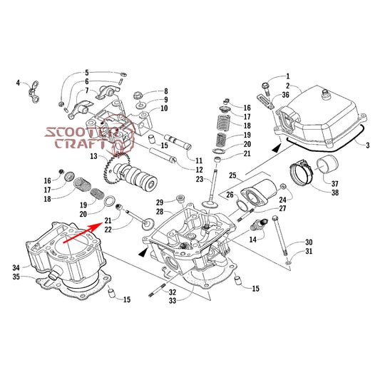 Valve stem seals Arctic Cat DVX 250 2X4 06-10, Utility 300 2X4 10-16, Alterra 300 2017-2024