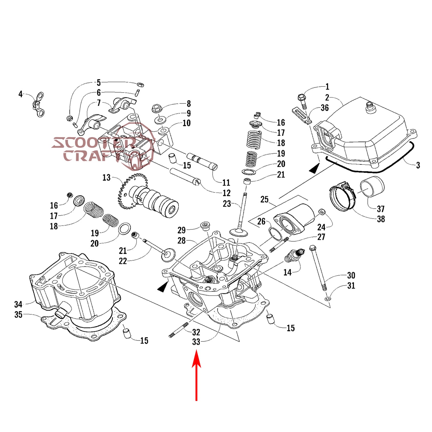 Cylinder head gasket Arctic Cat DVX 250 2X4 06-10, Utility 300 2X4 10-16, Alterra 300 2017-2024