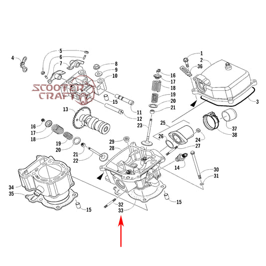 Cylinder head gasket Arctic Cat DVX 250 2X4 06-10, Utility 300 2X4 10-16, Alterra 300 2017-2024