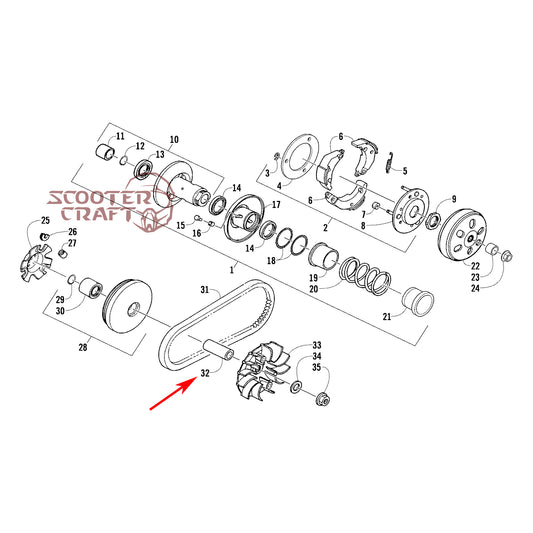 Drive face spacer Arctic Cat DVX 250 2X4 06-10, Utility 300 2X4 10-16, Alterra 300 2017-2024