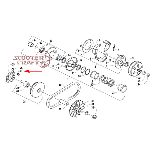 Variator rollers (weights) Arctic Cat DVX 250 2X4 06-10, Utility 300 2X4 10-16, Alterra 300 2017-2024