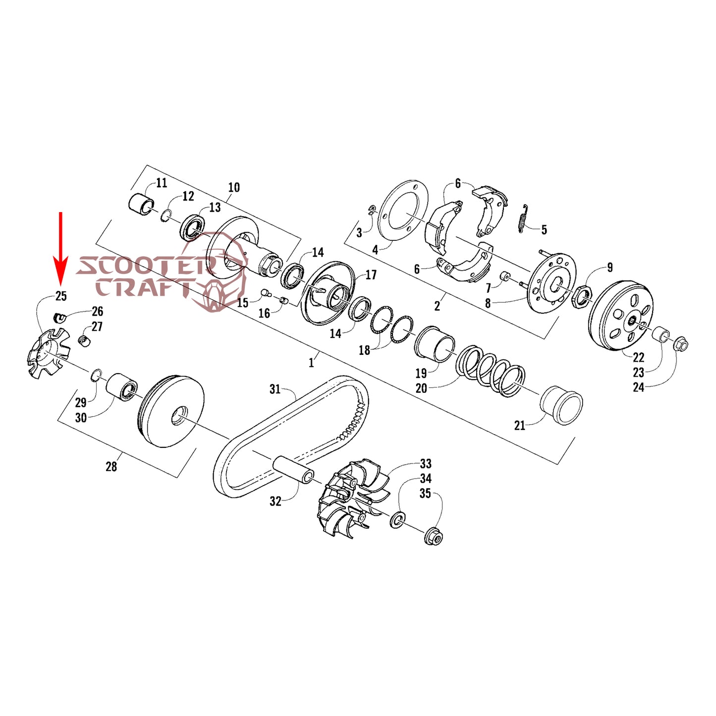 Drive face plate Arctic Cat DVX 250 2X4 06-10, Utility 300 2X4 10-16, Alterra 300 2017-2024