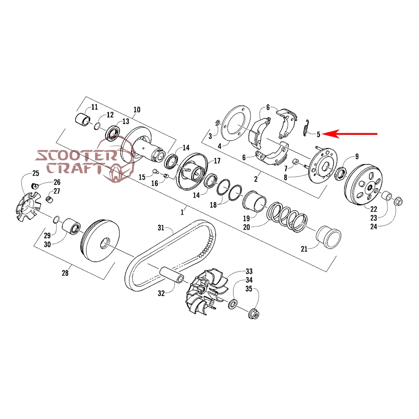 Clutch springs kit Arctic Cat DVX 250 2X4 06-10, Utility 300 2X4 10-16, Alterra 300 17-24