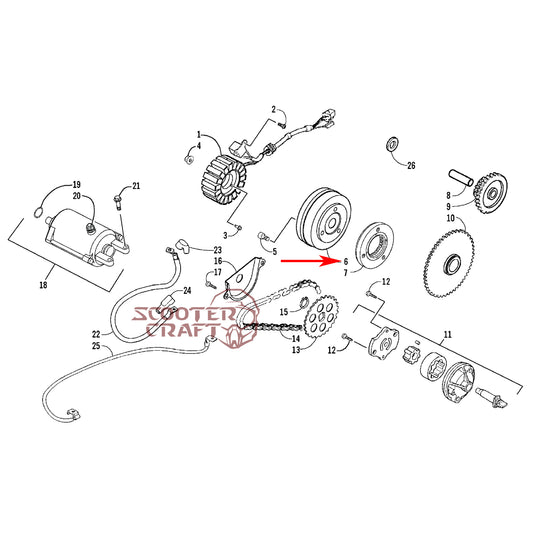 Flywheel (magneto, rotor) Arctic Cat DVX 250 2006-2008, Utility 250 2006-2009