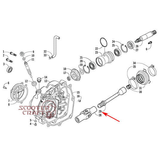 Propeller shaft Arctic Cat Utility 250 06-09, Utility 300 2X4 10-16, Alterra 300 2017-2024