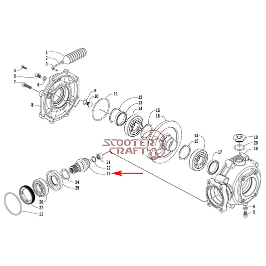 Pinion gear Arctic Cat Utility 250 06-09, Utility 300 2X4 10-16, Alterra 300 2017-2024