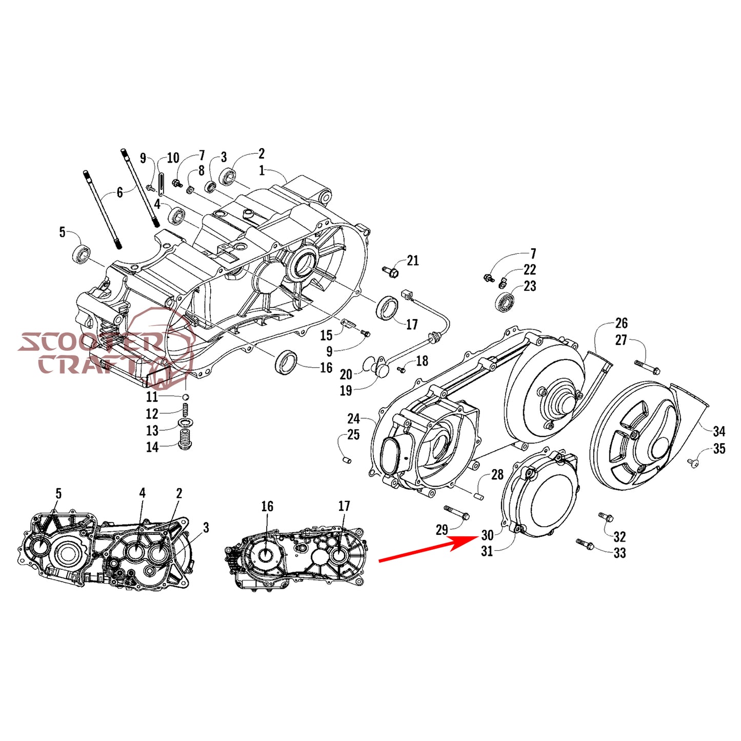 Starter cover gasket Arctic Cat DVX 250 2X4 06-10, Utility 300 2X4 10-16, Alterra 300 2017-2024