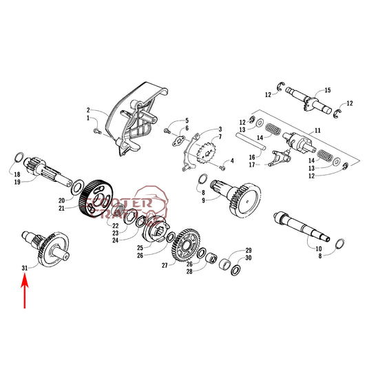 Counterbalance shaft Arctic Cat DVX 250 2006-2008, DVX 300 2010-2015