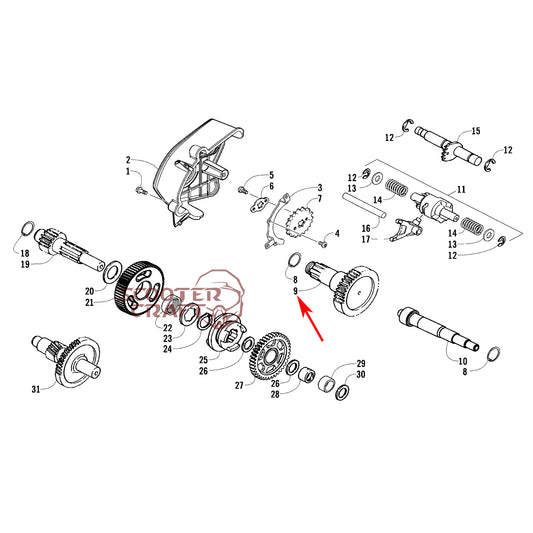 Output shaft Arctic Cat DVX 250 2006-2008, DVX 300 2010-2015