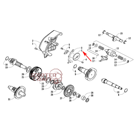 Front sprocket Arctic Cat DVX 250 2006-2008, DVX 300 2010-2015