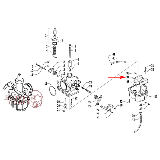 Carburetor float Arctic Cat DVX 250 2006-2007, Utility 250 2006-2007