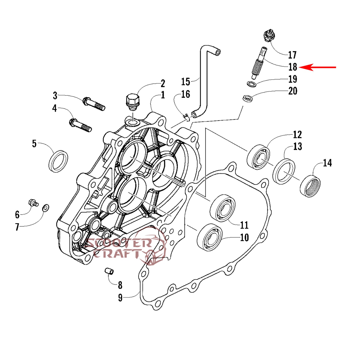 Speedometer drive gear Arctic Cat DVX 250 2006-2008, DVX 300 2010-2015