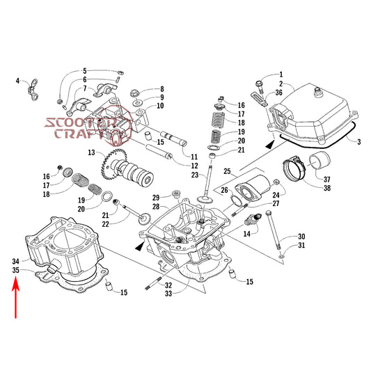 Cylinder base gasket Arctic Cat DVX 250 2X4 06-10, Utility 300 2X4 10-16, Alterra 300 2017-2024