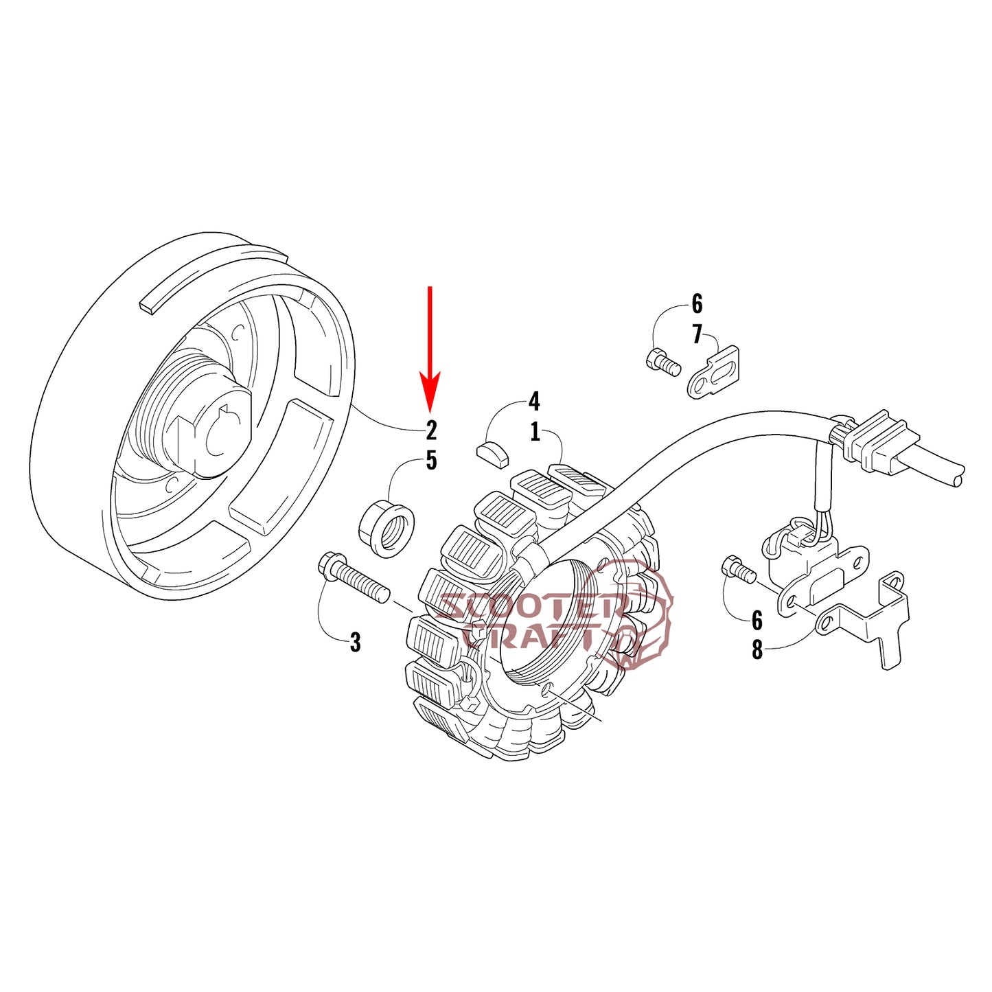 Flywheel (magneto, rotor) Arctic Cat ATV 350 CR, 366 4X4 Automatic 08-11, 400 TRV, 400 CR, Alterra 400