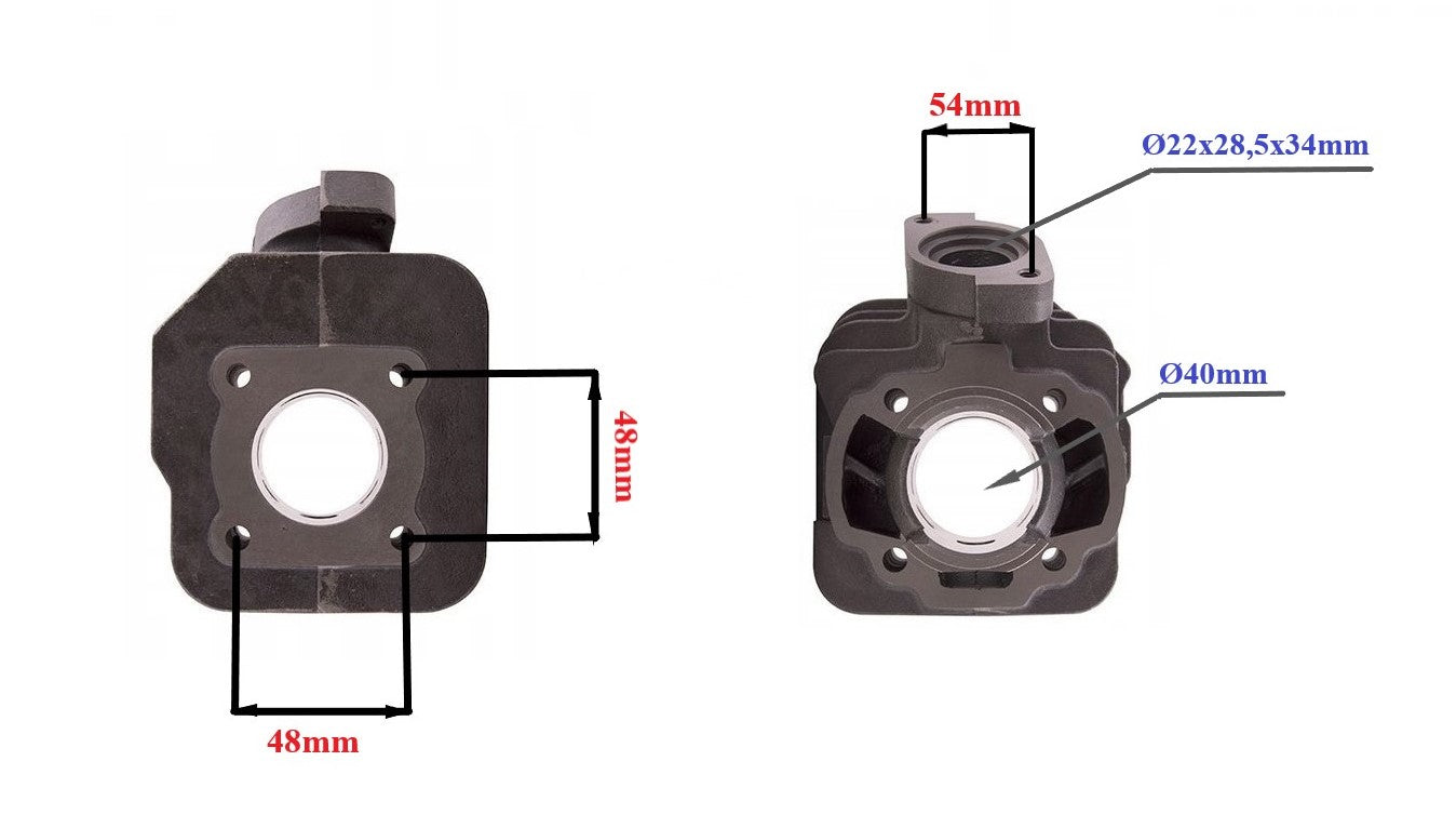 Cast-iron cylinder Peugeot Speedfight,Vivacity,Buxy 40 mm 2T